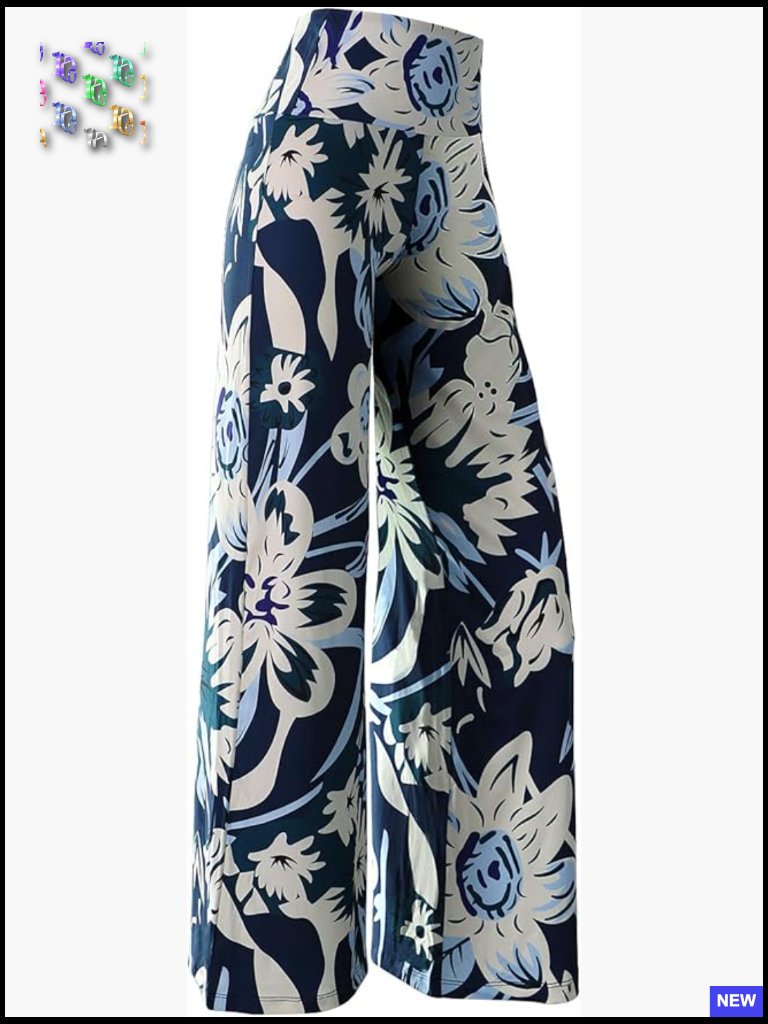 Stretchy High Waist Wide Leg Palazzo Lounge Pants Casual Boho Comfy Loose Fit
